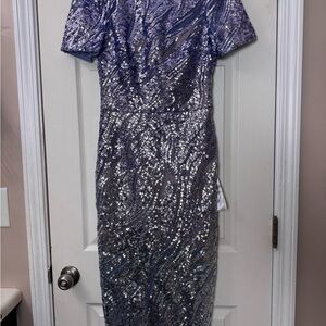 Formal lavender umbre silver Sequin Mother of Bride Dress